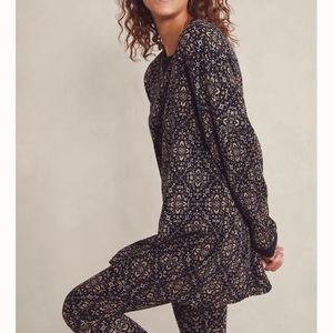 NWT - Free People Early Night Printed Thermal SET in Black Combo Size: S